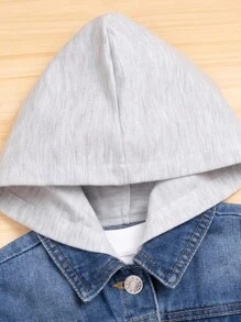 小男童二合一連帽牛仔夾克不帶T恤 - 彩色 - 查看 3