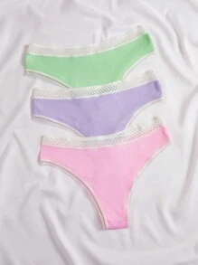 3pack Striped Trim Panty Set - Multicolor - View 2