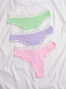 3pack Striped Trim Panty Set - Multicolor - View 3