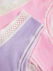 3pack Striped Trim Panty Set - Multicolor - View 5