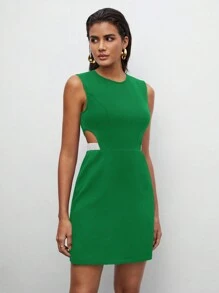 BizChic 腰部鏤空緊身連衣裙 - 綠色 - 查看 5
