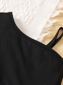 Bộ thời trang bé gái Bất đối xứng Xù Hem thô Bị tách Khối Màu Dễ thương - Nhiều màu - Xem 7