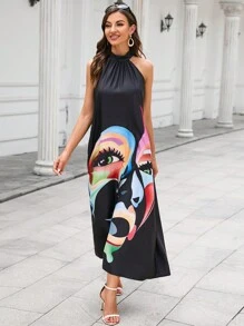 SHEIN LUNE Đầm Con số Giải trí - màu đen - Xem 2