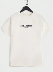 RueChic Men Letter Graphic Tee - Màu be - Xem 1