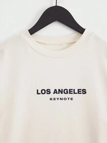 RueChic Men Letter Graphic Tee - Màu be - Xem 5