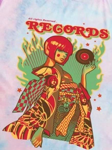 Heymoonly Guys Tie Dye Letter & Figure Graphic Tee - Multicolor - View 4