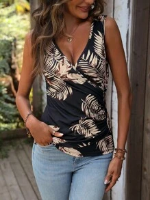 Breezaya Áo khoác và áo lót dành cho xe tăng nữ Nút Xù Trọn gói Nhiệt đới Boho - Nhiều màu - Xem 4