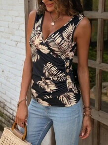 Breezaya Áo khoác và áo lót dành cho xe tăng nữ Nút Xù Trọn gói Nhiệt đới Boho - Nhiều màu - Xem 5