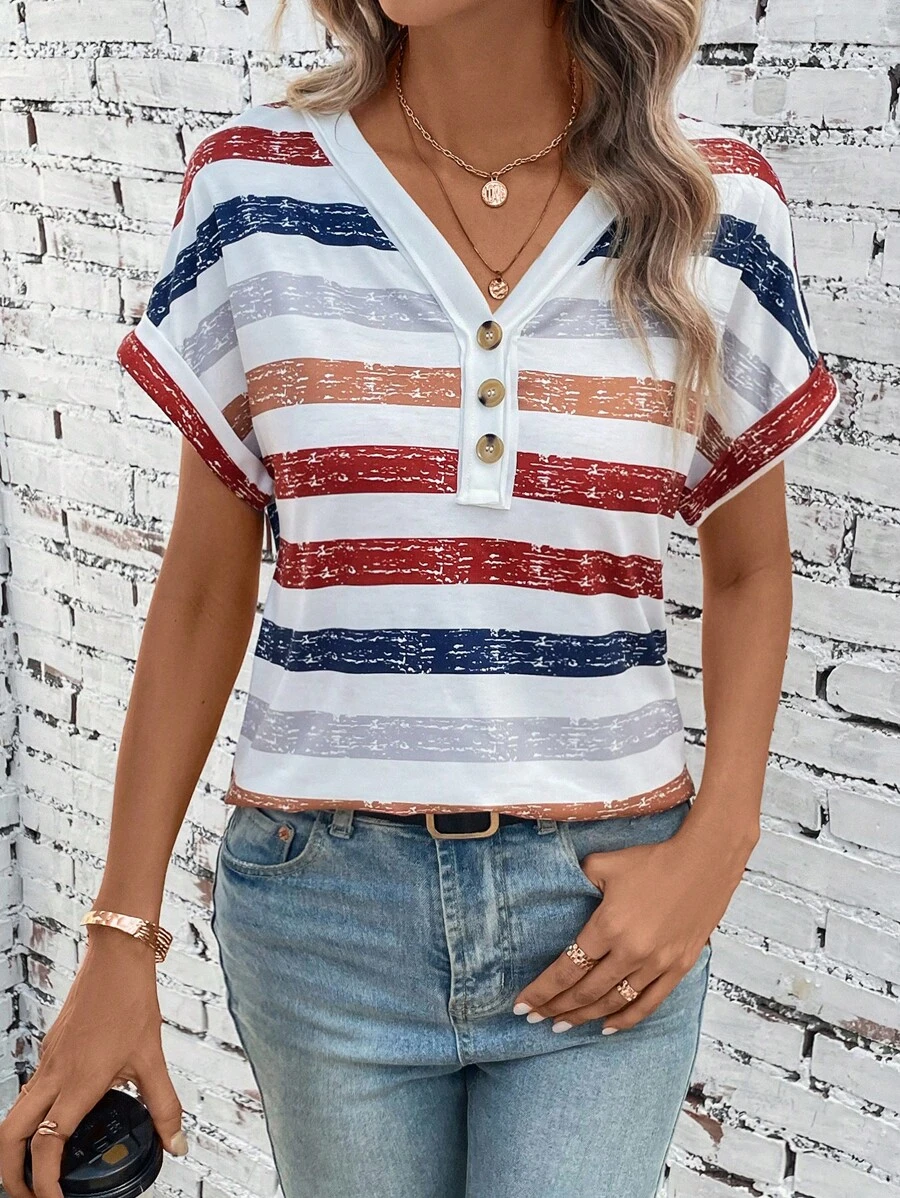 Josie tee 4 - rose stripe main image 0