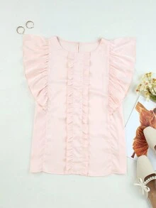 Áo sơ mi nữ Xù màu trơn Giải trí - Màu be - Xem 6