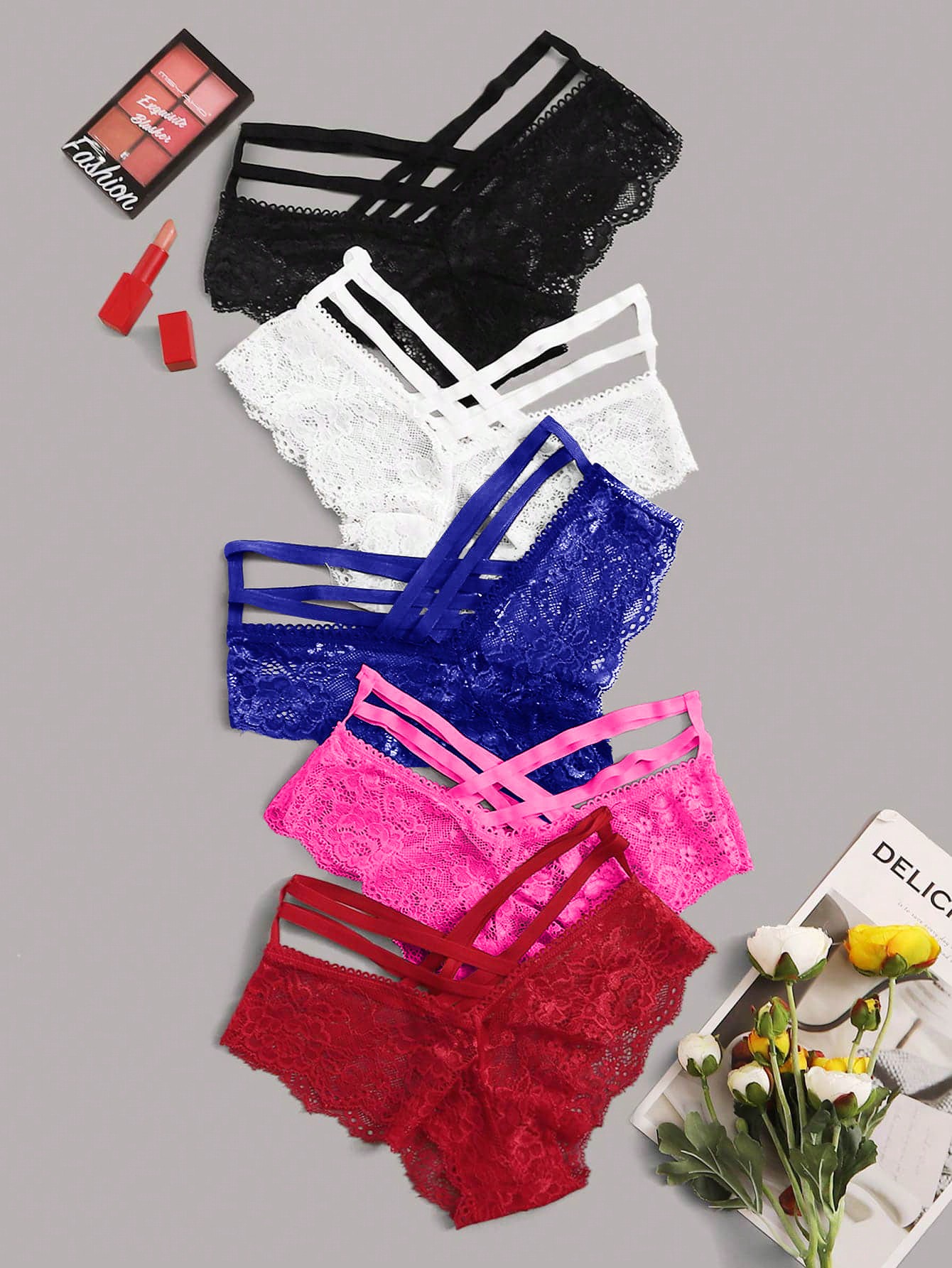 2 Piezas Set Bragas Con Encaje Floral | Moda De Mujer | México