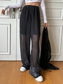 DAZY Quần nữ Nút phía trước màu trơn Giải trí - màu đen - Xem 8