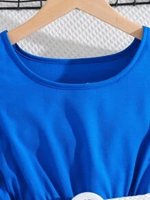 SHEIN Đầm Gái - Màu xanh lam - Xem 3