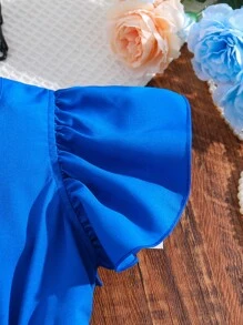 SHEIN Đầm Gái - Màu xanh lam - Xem 5