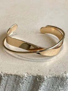 DAZY Brazalete a capas minimalista - Dorado - Ver 3