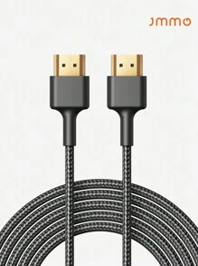 JMMO High-Speed Nylon -Compatible Cable 6.6FT/2M 18Gbps 4K/60Hz 1080P -Compatible Nylon Braided Cable For All Of Home & Office Devices - Black - View 4