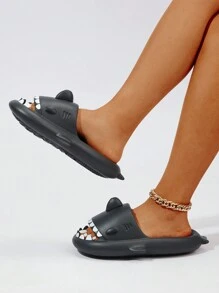 Dép nữ thiết kế Shark, Giày trượt EVA mùa hè thời trang - màu đen - Xem 5