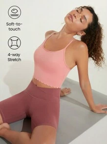 GLOWMODE V-Strap Scalloped Bralet - Coral Pink - View 3