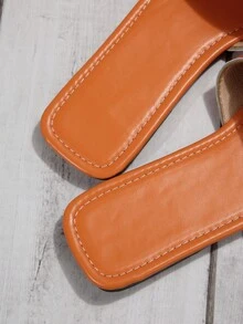 Sandalias planas simple con de moda señoras' - Naranja - Ver 5
