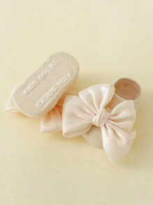 4雙嬰兒女孩蝴蝶結防滑襪子 - 彩色 - 查看 8