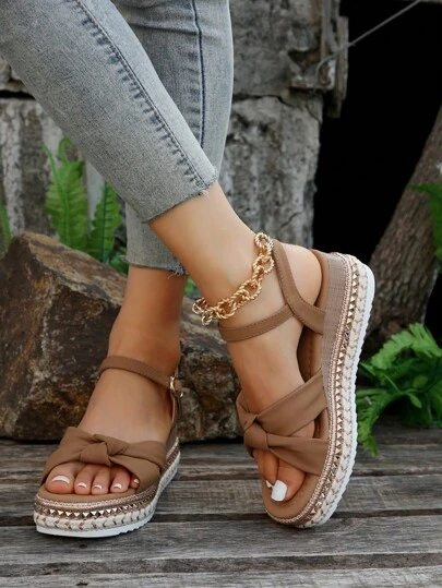 Women's Platform Wedge Roman Gladiator Sandals With Studded Decor Ankle Strap Open Toe Summer Casual Elegant Shoes,Travel Essential