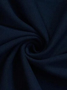 Aesthetic Post 男士拼接邊POLO衫 - 藏蓝色 - 查看 3