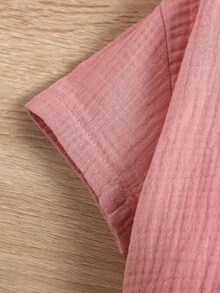 Toddler Girls Solid Cami Top & Shorts & Button Up Shirt - Multicolor - View 5