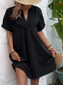 Breezaya Đầm màu trơn Dễ thương - màu đen - Xem 1