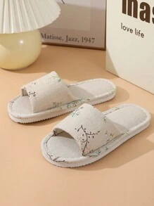 Fall/Winter Women Flower Pattern Single Band Non Slip Home Slippers, Fashionable Indoor Fabric Bedroom Slippers,Fluffy Slippers - Multicolor - View 4