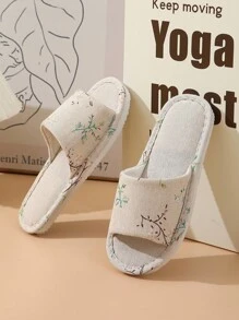 Fall/Winter Women Flower Pattern Single Band Non Slip Home Slippers, Fashionable Indoor Fabric Bedroom Slippers,Fluffy Slippers - Multicolor - View 5