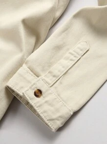 Manfinity Men Flap Pocket Denim Shirt Without Tee - Apricot - View 3