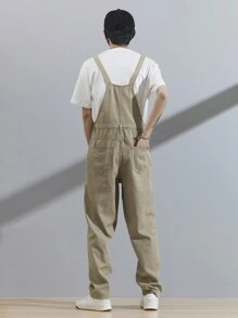 Manfinity Hypemode 男士棉斜口袋牛仔背帶褲不帶T恤