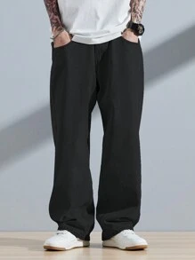 Manfinity EMRG Lỏng lẻo Nam Quần jean Với Nghiêng Túi - màu đen - Xem 5