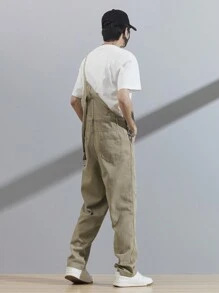 Manfinity Hypemode 男士棉斜口袋牛仔背帶褲不帶T恤