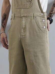 Manfinity Hypemode 男士棉斜口袋牛仔背帶褲不帶T恤