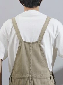 Manfinity Hypemode 男士棉斜口袋牛仔背帶褲不帶T恤