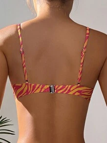 Summer Zebra Striped Bikini Top - Multicolor - View 2