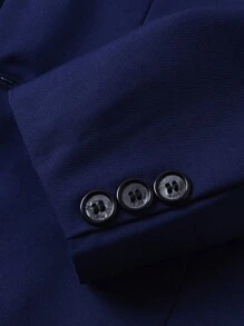 Tween Boy Suits 4-Pieces Suit Set Tuxedos Dresswear Ring Bearer Outfit Wedding Blazer Vest Pants Tie Formal Suits, Navy Blue Size 4-16Y - Navy Blue - View 8