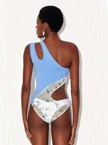 CarlaGiantsidis 蝴蝶和錬條圖案鏤空單肩連身背心 - 彩色 - 查看 2