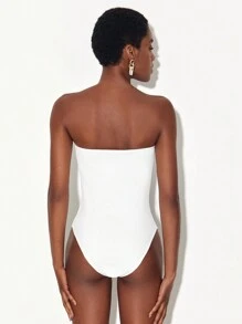 Maria Molina Exaggerated Ruffle Trim Tube Bodysuit