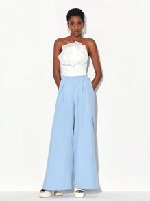 Maria Molina Exaggerated Ruffle Trim Tube Bodysuit