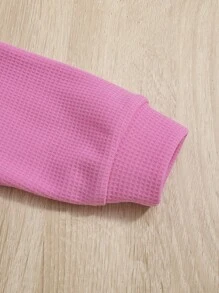 SHEIN 女小童卡通圖案吊帶連衣裙和前短後長T恤