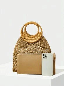 MOTF PREMIUM Móc sự thêu Túi Bucket - Lạc đà - Xem 7