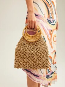 MOTF PREMIUM Móc sự thêu Túi Bucket - Lạc đà - Xem 12