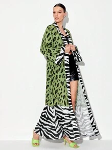 TF TRAN Kimono a righe zebra & con stampa leopardo - Multicolore - Visualizzare 5