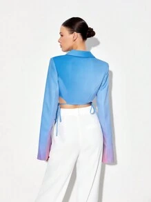 MOYO 漸變圖案後綁帶短版西裝 - 彩色 - 查看 2