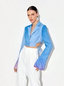 MOYO 漸變圖案後綁帶短版西裝 - 彩色 - 查看 3