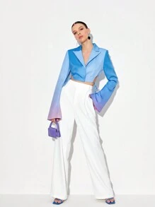 MOYO 漸變圖案後綁帶短版西裝 - 彩色 - 查看 5