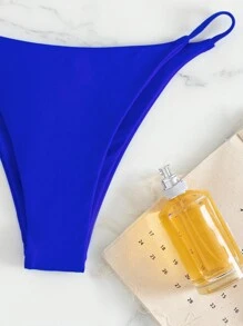 SHEIN Swim Chất rắn Quần lót Thong Đáy bikini - Xanh đậm - Xem 5