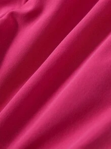 SHEIN Kleinkind Mädchen Farbblock, halbem Reißverschluss, Top mit & Knoten vorn, Shorts mit